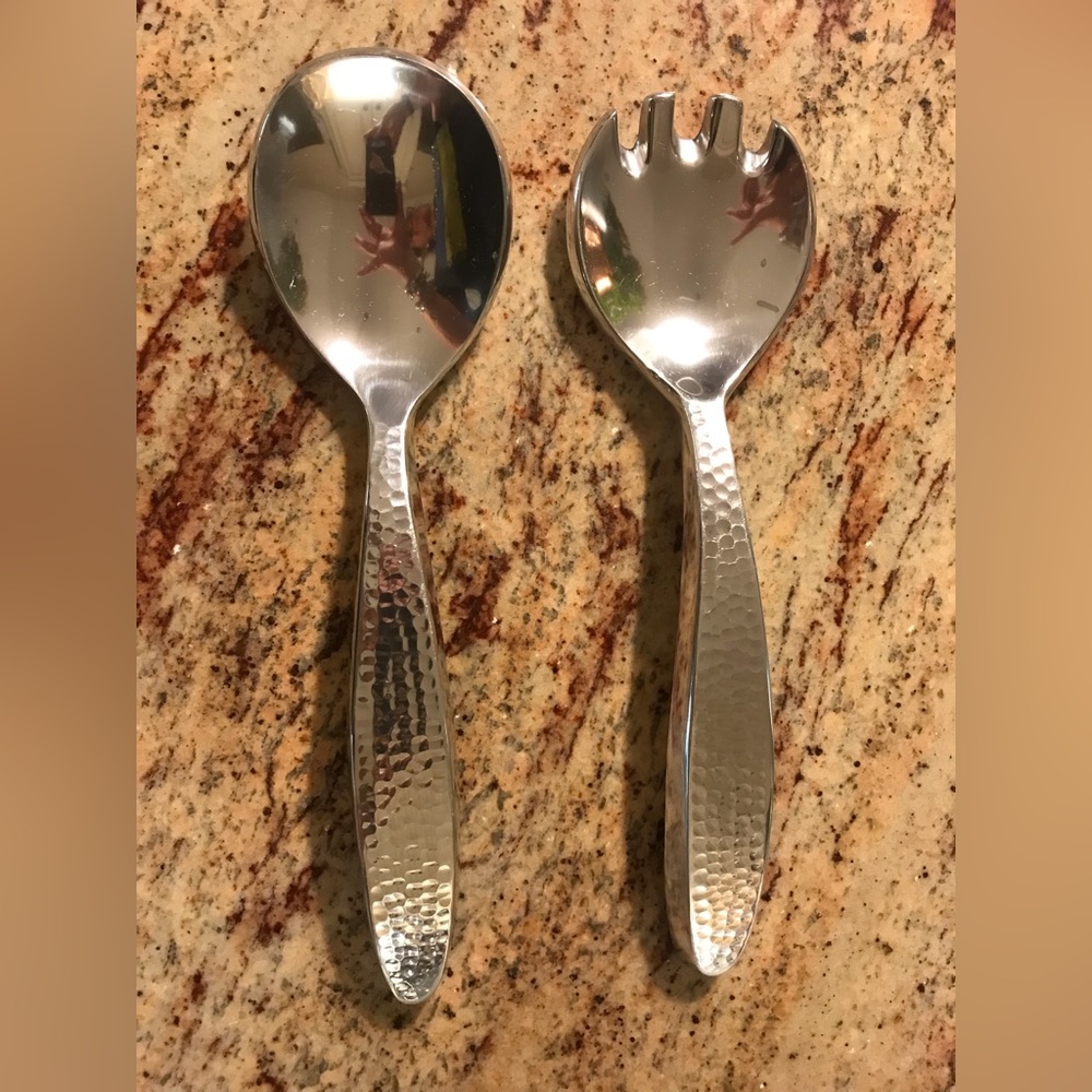 Silversmith Hammered Salad Servers